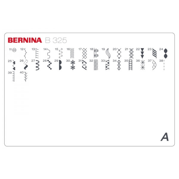 BERNINA 325 stitch pattern card